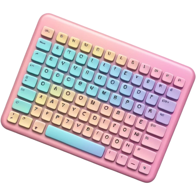 Pastel pink rainbow keyboard emoji