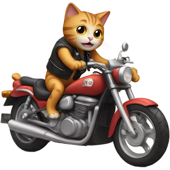 Cat riding a motorcycle emoji
