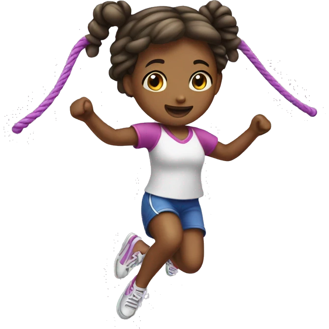 girl doing rope skipping emoji