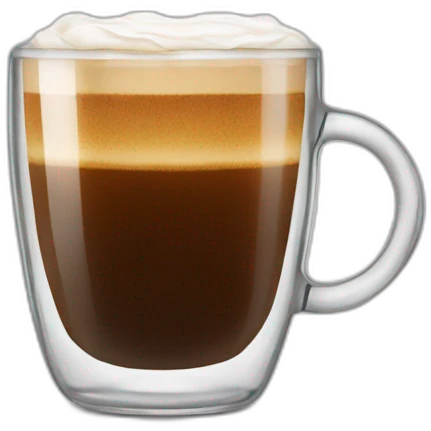 Cortado coffee in glass mug emoji