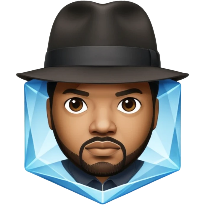 ice cube wearing a fedora  emoji