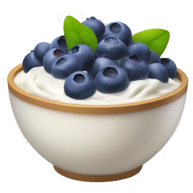 Yoghurt bowl with blueberries emoji