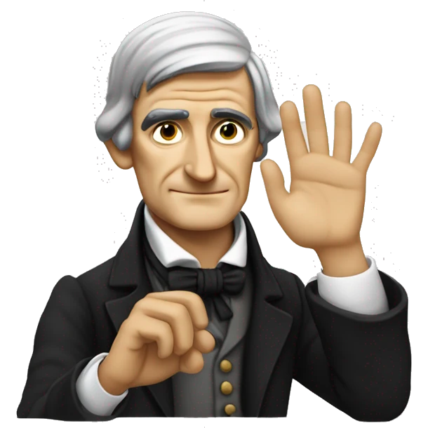 Ralph Waldo Emerson with his hand sustaining something emoji