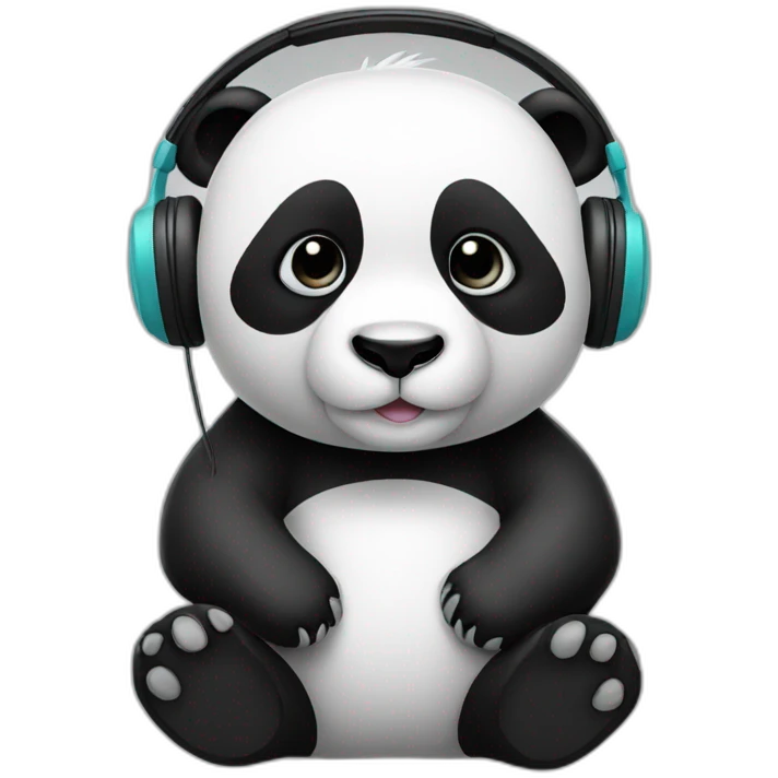 panda with headphones emoji