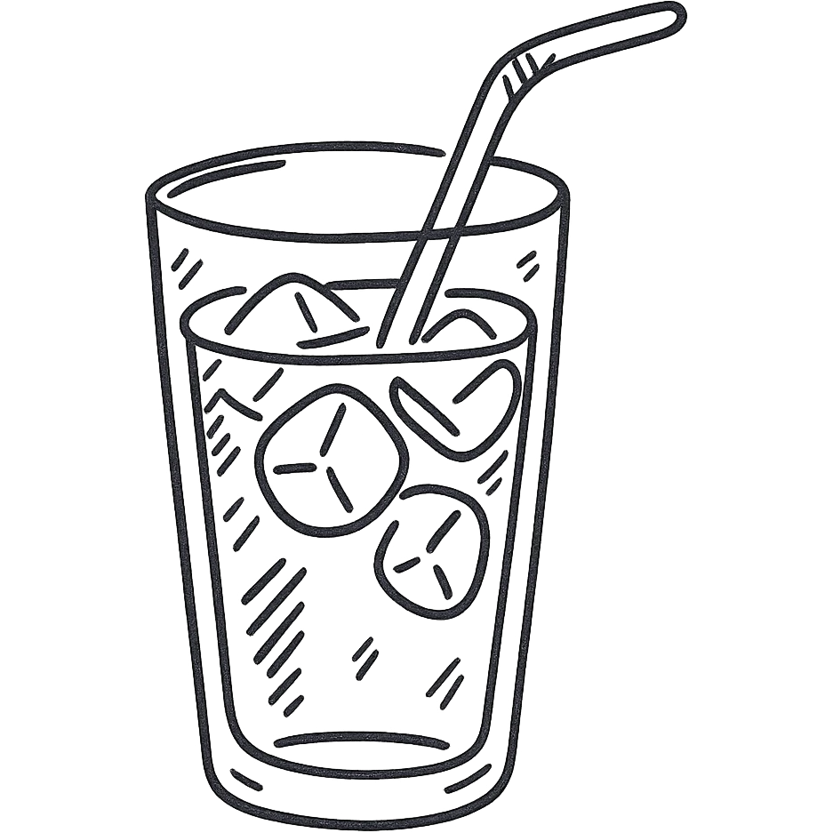 a glass of iced coffee with a metal straw emoji