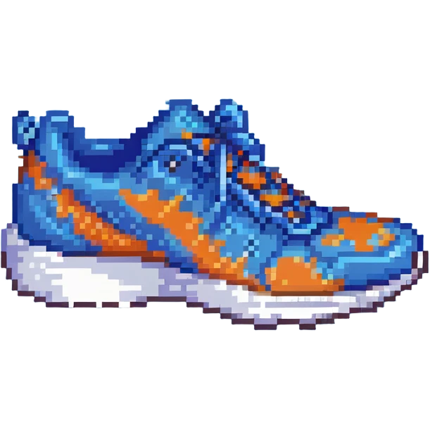 blue running shoe pointing left with 3D effect emoji