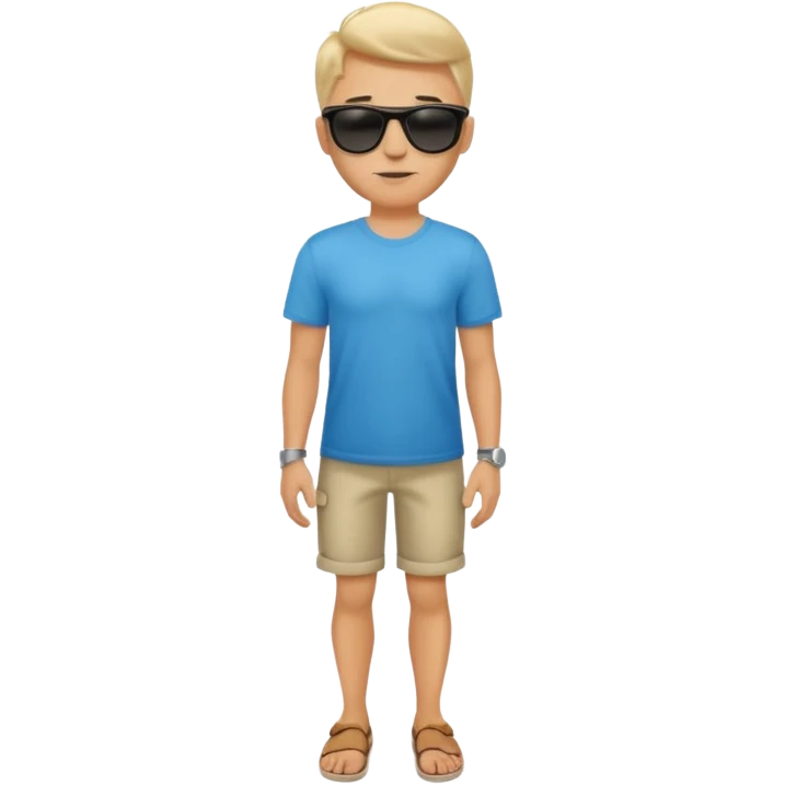 white male model wearing sunglasses full body emoji