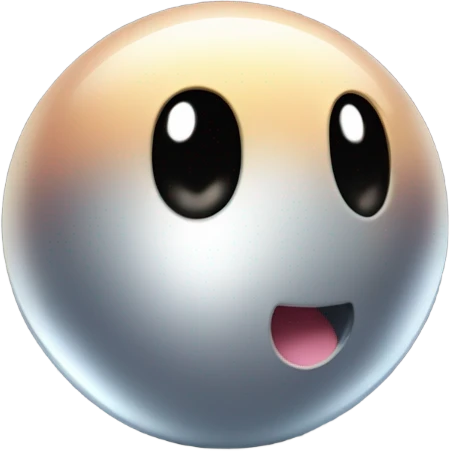 Metal cute black eyes Kirby ball driving on 4 car wheels emoji