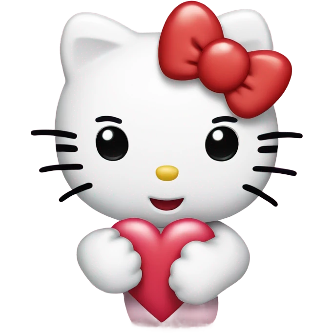 hello kitty with heart emoji
