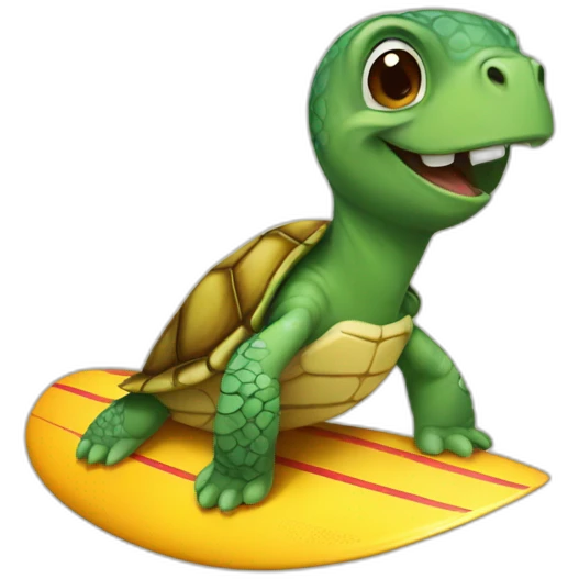 Surfing turtle emoji