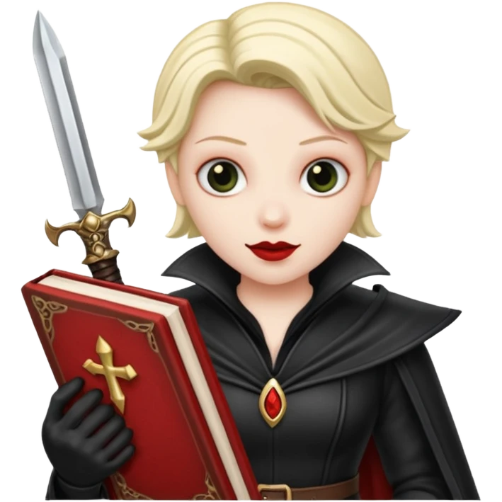 saint scarlet villain with of dagger of the damned emoji