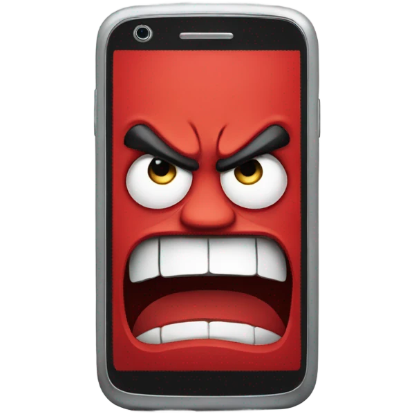 Red smartphone angry emoji