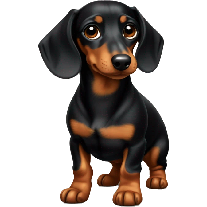 Black and tan mini Dachshund emoji