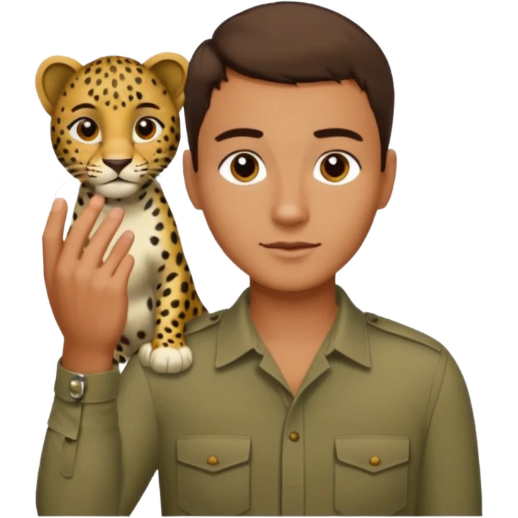 A man fingering a leopard emoji