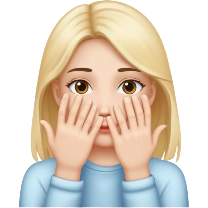 Эмодзи девушки которая прикрывает нижнюю часть лица рукой  emoji