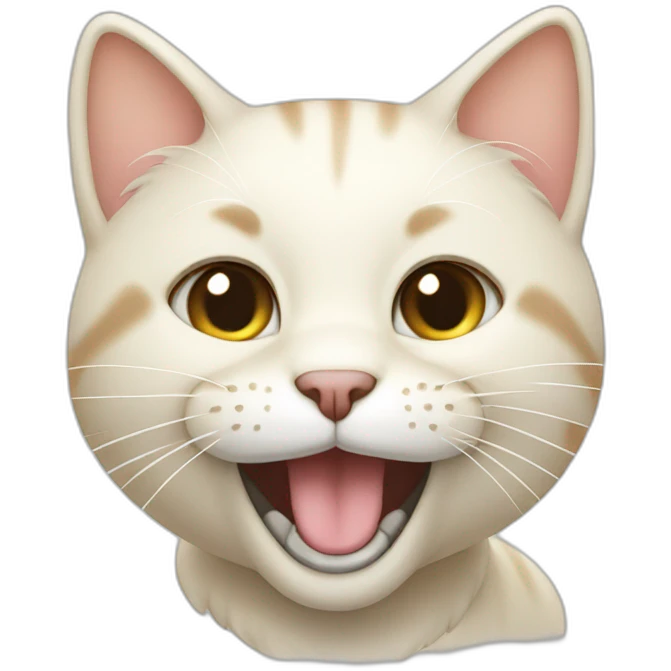 cream cat smiling with his teath emoji