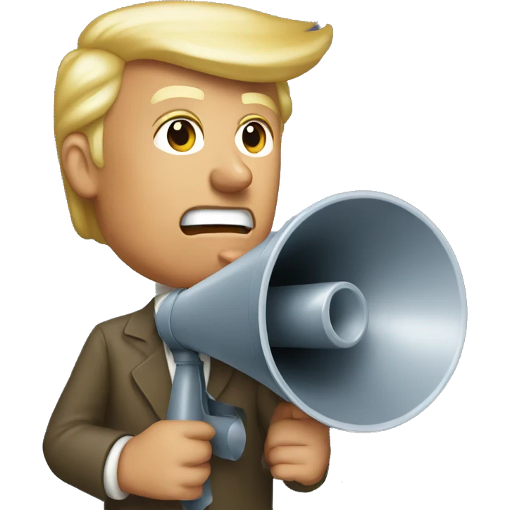 trump holds loudspeaker emoji