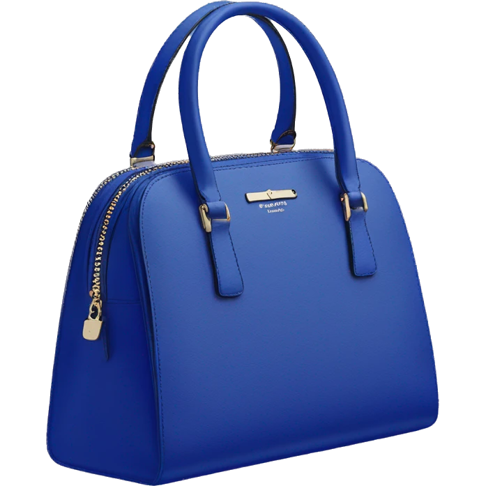 Realistic isolated cobalt blue kate spade satchel purse.  emoji