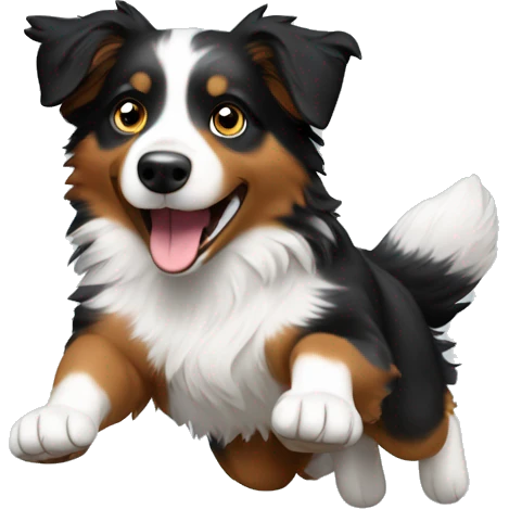 Australian shepherd jumping anvil emoji