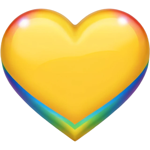 yellow heart with a rainbow emoji