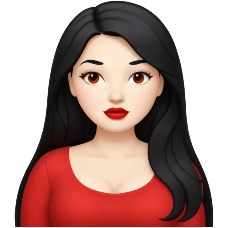 Curvy white woman with long back hair masturbating  emoji