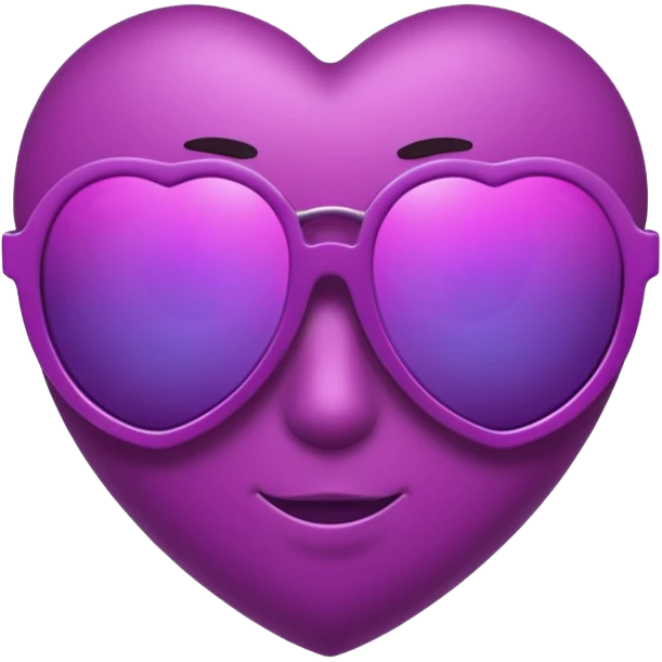 purple heart with sunglasses emoji