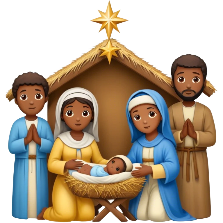 African American Nativity scene  emoji