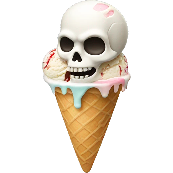Skull eating ice cream emoji