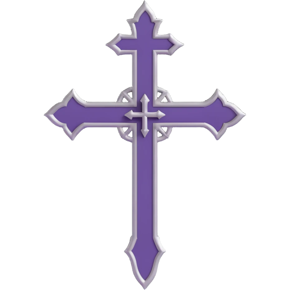 black pink goth cross  emoji