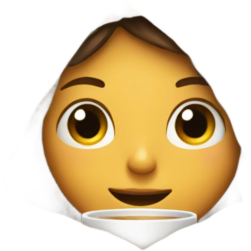 girl inside a blanket sipping coffee eyes closed emoji