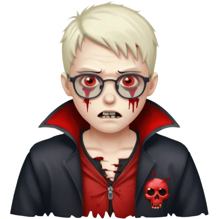 zombie vampire boy with glasses emoji