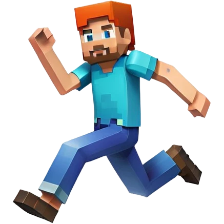 Minecraft character jumping emoji
