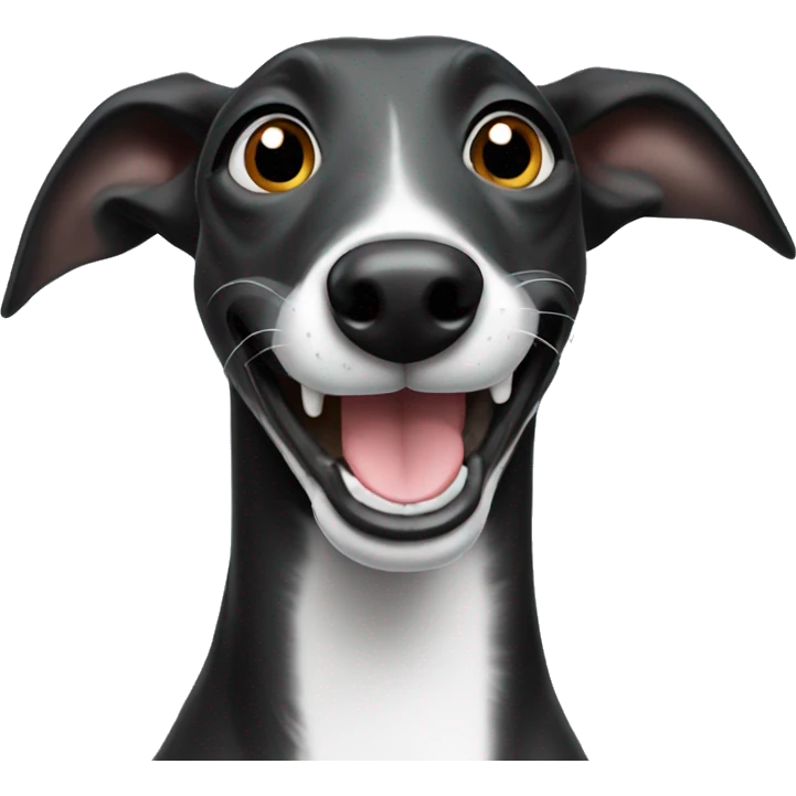 Happy black greyhound smiling emoji