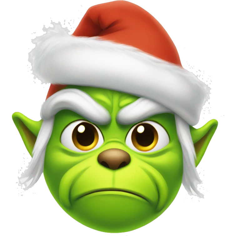 Grinch face in Santa outfit  emoji