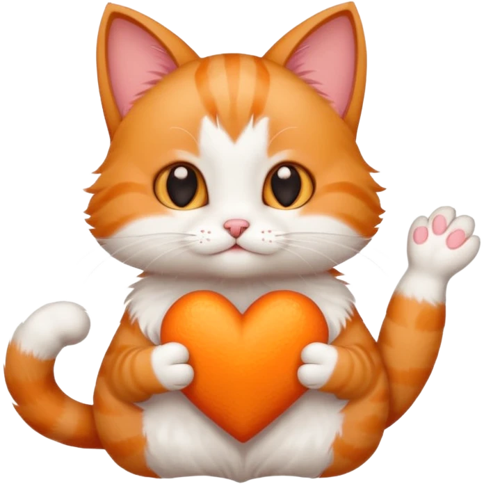 котик який робить сердечко своїми лапками emoji
