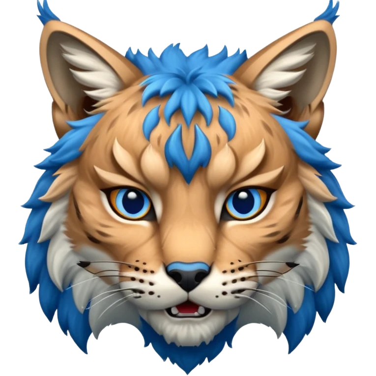 Tête de lynx : très féroce et bleu  emoji