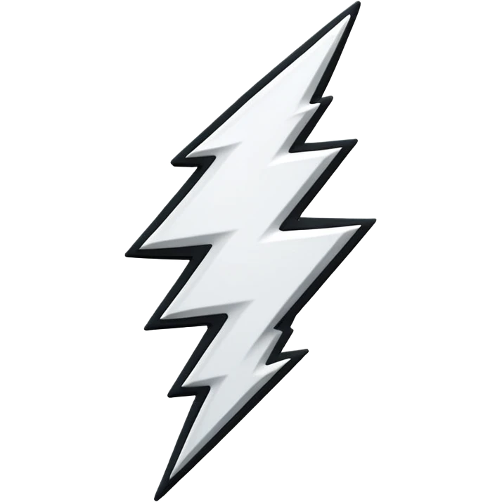 Black and white stroke lightning emoji