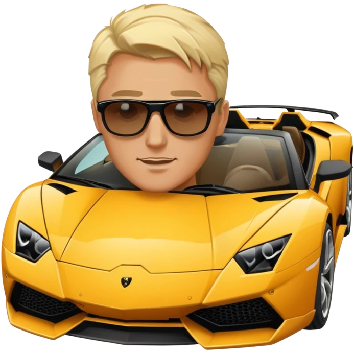 Blonde guy in lambo  emoji