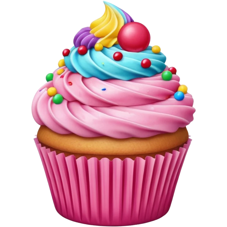 Cupcake with pink icing emoji