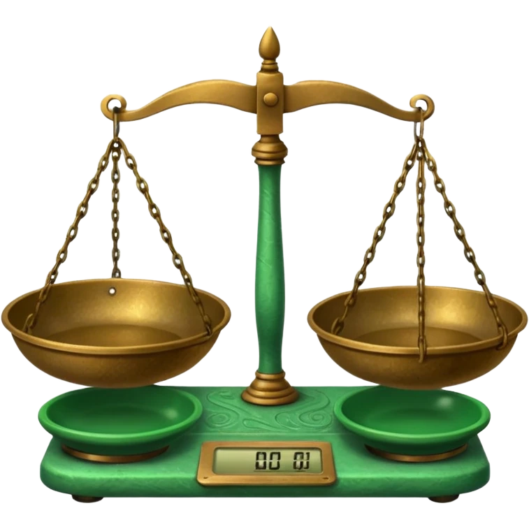 ,ancient Scales with Green Pans, emoji