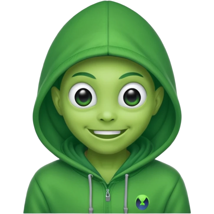 a portrait of aliens wear hoodies emoji