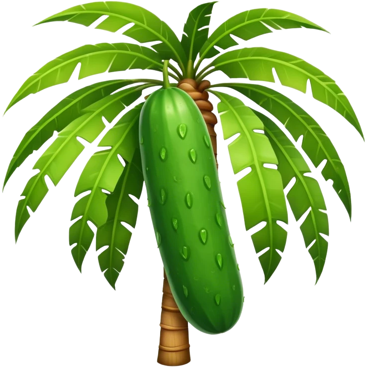 cucumber hangs on a palm tree emoji