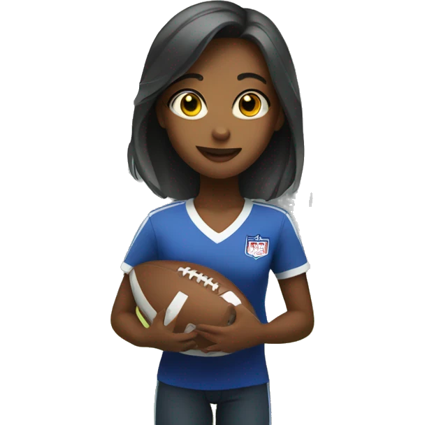 A Girl with a Football in a Stadium  emoji