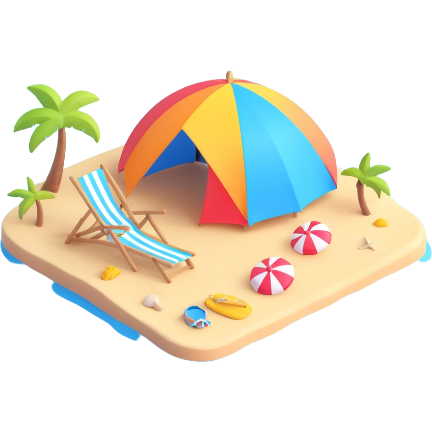 Seating at beach emoji