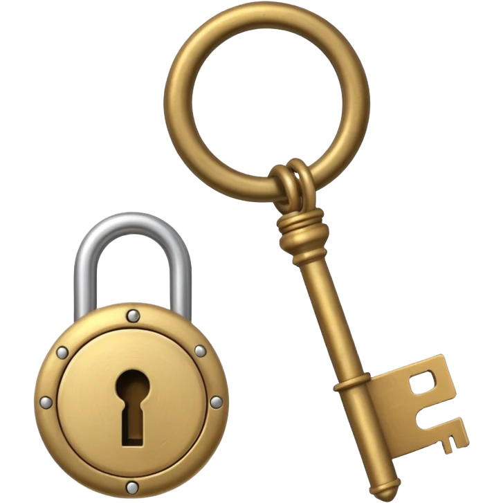 Beige antique key The lock emoji