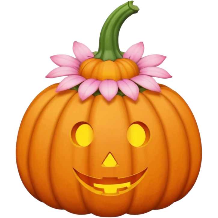 pastel pink orange halloween  flower pumpkin choker emoji