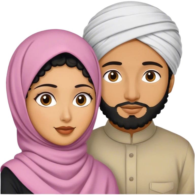 a black curly hair husband with the bengali wife that wears a hijab  emoji