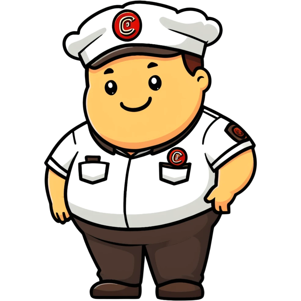 fat chipotle worker cartoon sticker emoji