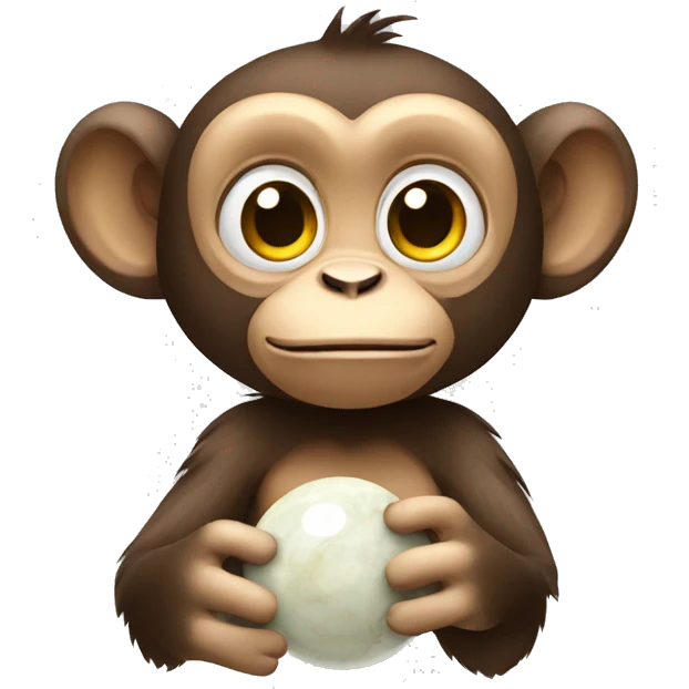 monkey holding a marble emoji