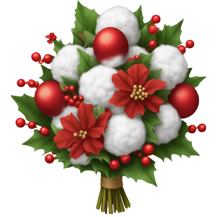 Realistic cristmas bouquet with Cotton emoji